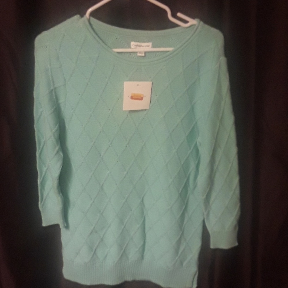 ** Croft & Barrow Cascade Sweater in PASTEL GREEN
